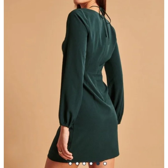 Abercrombie & Fitch Green Long Sleeve Mini Dress, Size Small - Picture 2 of 6